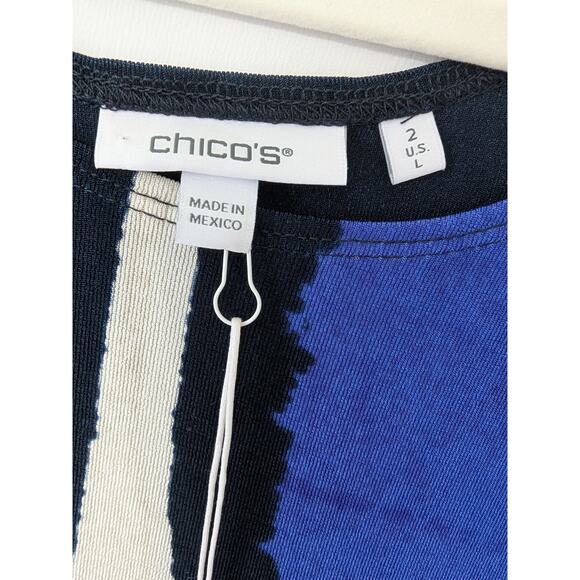 Chico's Blue and Purple Abstract Midi Dress - Picture 5 of 8